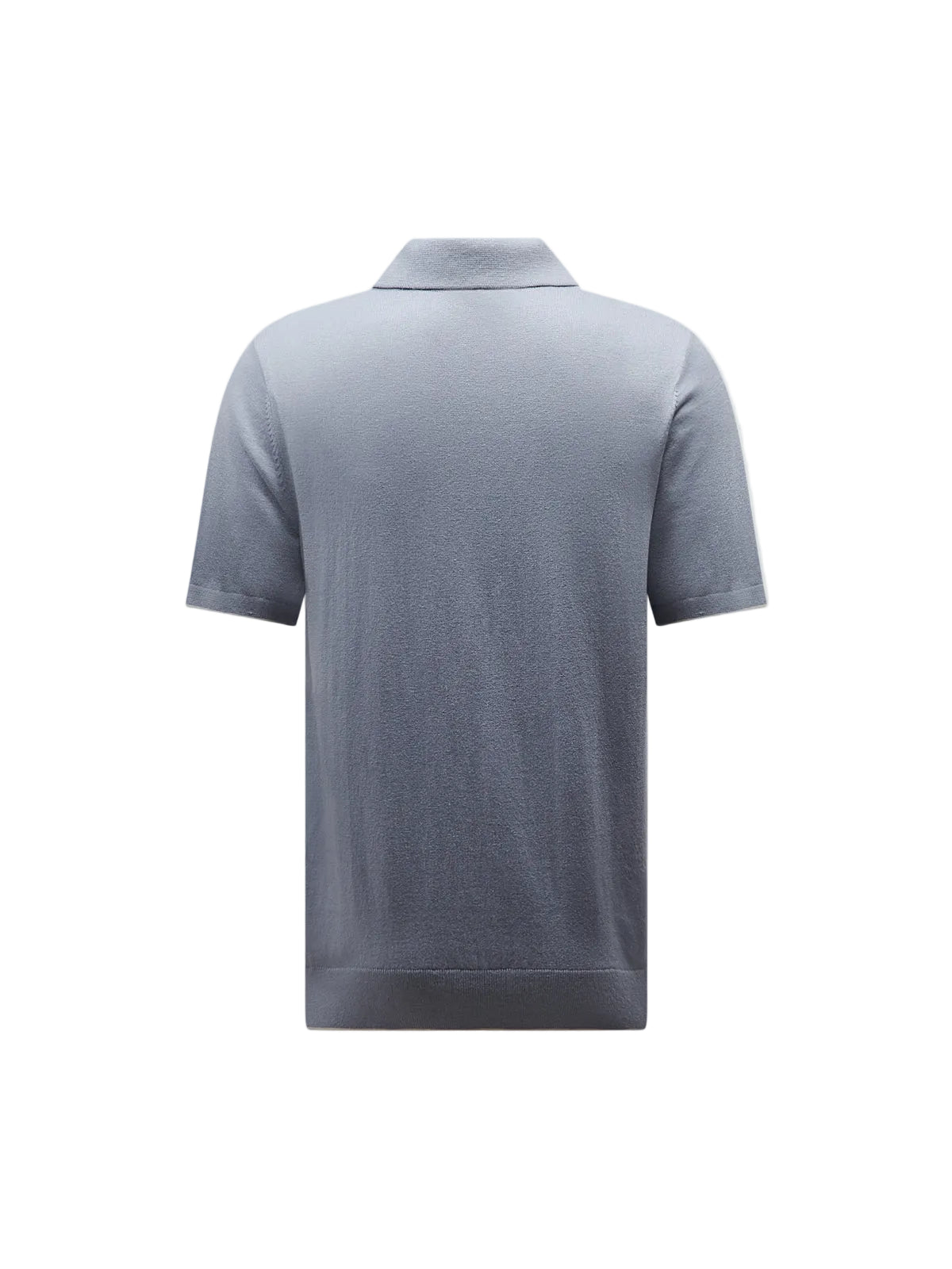 Back View of Peckham Rye Knit Blue Blizzard Polo Shirt PRY0340-J86
